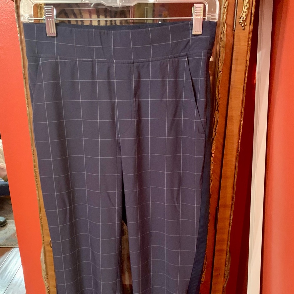 Athleta Brooklyn, textured ankle pants blue